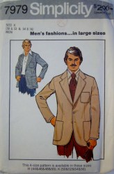 7979 77 MR. 2 BUTTON UNLINED BLAZER JACKET PATTERN 50-56'' CHEST